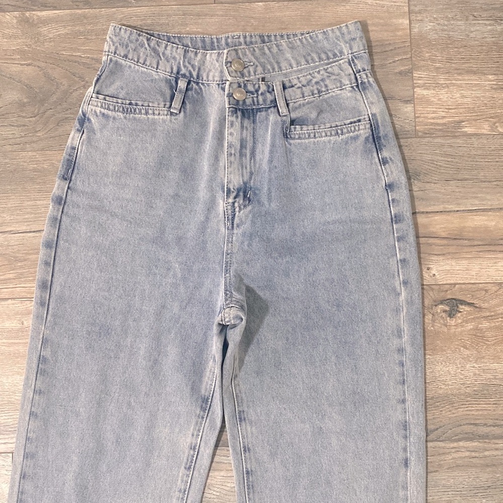 Princess Polly Olivia double waistband wide leg jeans denim - Picture 3 of 14